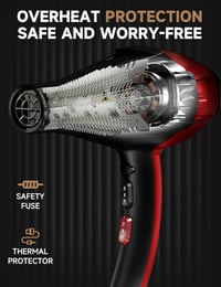Professional Hair Dryer 2400W AC Motoros Hajszárító Diffúzorral, 40 Millió Negatív Ion, 3 Hőfokozat, 2 Sebesség, Szalonminőségű Gyorsszárítá 11