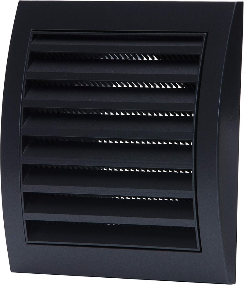 Vent Systems 100 mm Antracit Szellőzőrács - Szárítógéphez, Szellőzőnyílásokhoz és Kipufogócsőhöz - Kültéri Használatra Alkalmas Légkivezető 
