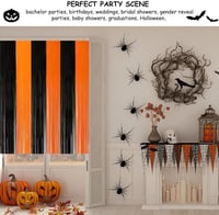 Cortină decorativă de Halloween, înfricoșătoare, negru-portocaliu. 5