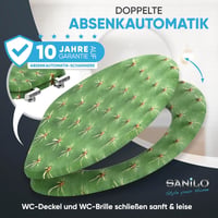 Sanilo Kaktusz Mintás WC Ülőke Lassú Záródással - Fából Készült, Könnyen Szerelhető, Strapabíró Zsanérokkal, Állítható Méretű Toalett Fedél 3