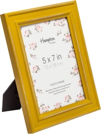 Hampton Frames Paloma 13x18 cm-es Sárga Vintage Képkeret - Koptatott Fa Hatású, Széles Peremű, Falra Szerelhető Shabby Chic Fotókeret 2
