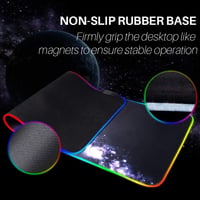 REAWUL RGB Gamer Egérpad XXL - 7 LED Szín, 14 Világítási Mód, Csúszásgátló, Vízálló Felület, 800x300x4mm, Billentyűzethez és Egérhez 6