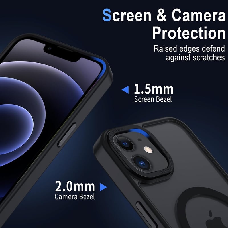 iPhone 12/12 Pro XTCASE mágneses tok MagSafe-kompatibilis - Matt fekete