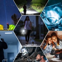 XHP90 LED zseblámpa, 90000 lumen, USB tölthető, vízálló, 5 üzemmód, 4800mAh akku 8