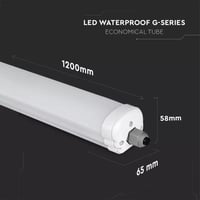 ZONE LED 4 db-os IP65 Vízálló LED Lámpa Szett - 120 cm, 36W, 4320 Lumen, Hideg Fehér 6500K, Pince és Nedves Helyiség Világítás, Kültéri-Belt 2