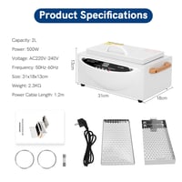 Xverycan 500W Forrólevegős Sterilizáló Készülék 250°C - Száraz Hősterilizátor Szépségszalonoknak, Köröm, Kozmetikai és Fodrászati Eszközökhö - 500 W 2