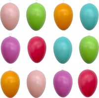 Színes műanyag húsvéti tojás függődísz szett - 12 darabos 1