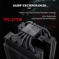 Thermalright FC140 Fekete CPU Hűtő - Dupla Tornyos, 5 Hőcsöves, PWM Ventilátoros 2