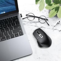 iClever Vezeték Nélküli Bluetooth Egér - Újratölthető, Ergonomikus, 3 Eszközhöz Csatlakoztatható, 5 DPI Beállítás, Csendes Kattintás, Ezüst- 9
