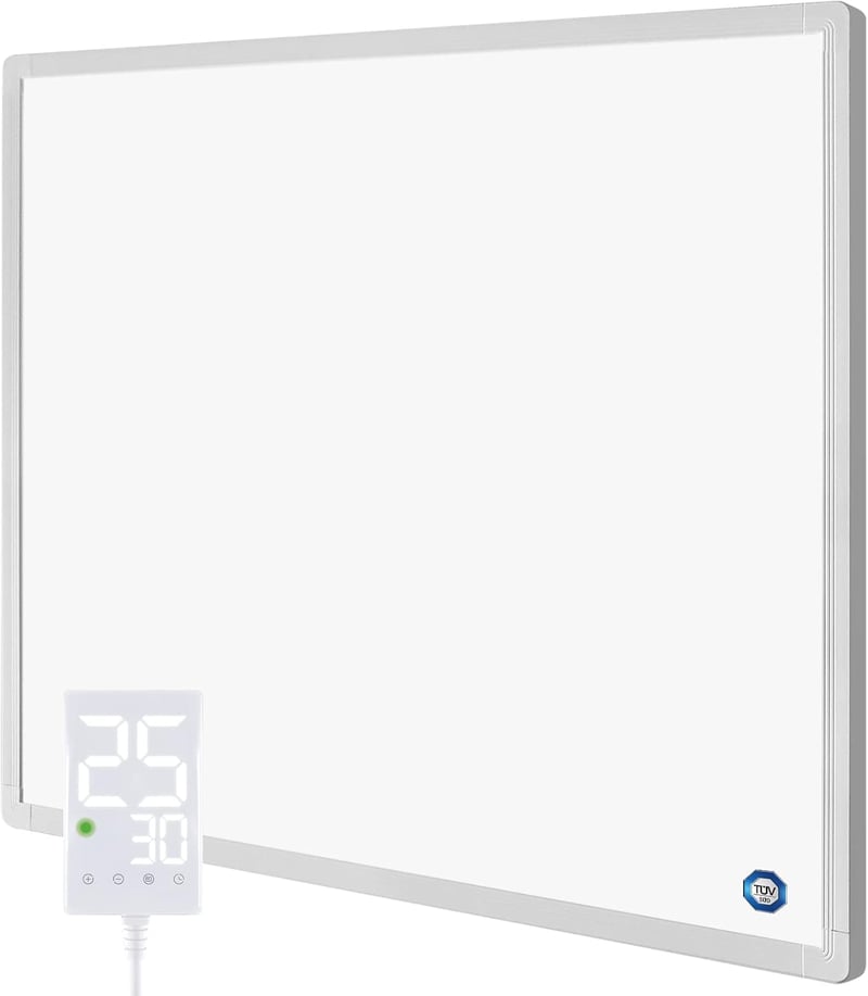 Hocosyme Infravörös Fűtőpanel Termosztáttal - 300W Fali Kivitel, 120°C, 1-3 Perc Felfűtés, TÜV Tanúsítvány, Érintésérzékeny Vezérlés