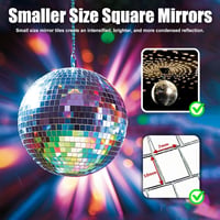Mirror Disco Ball 20 cm Halvány Rózsaszín Tükörgömb Partikra, DJ Eseményekre és Klubokba 4