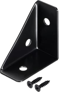 Sourcing Map 4 db Fekete Acél Sarokvas 38x38mm - Íróasztal, Ágy Merevítő 1