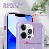 iPhone 13 Pro Max Lila Szilikon Tok Fehér Szívecskékkel - Ütésálló, Lányos 3