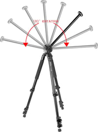 KINGJOY F1008R Professzionális Állvány - Forgatható és Dönthető Középoszlop Étel- és Termékfotózáshoz - Fekete Tripod Fotósoknak 1