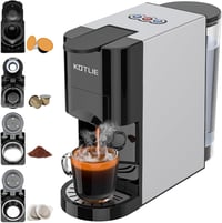 KOTLIE AC-513F 4 az 1-ben Kávéfőző Állítható Magassággal, Őrölt Kávéhoz, ESE Podhoz és Kapszulákhoz, Automata Kikapcsolással, Barna 1