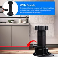 WANTOUTH 20 db Állítható Bútorláb 100-120 mm Magasságú Fekete Szekrényláb Műanyag Alaptámasz Rögzítőkapcsokkal Konyha Fürdőszoba Bútorokhoz 5