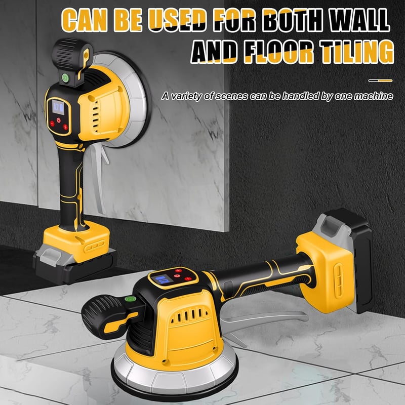 WingFly Elektromos Csempevibrátor Dewalt 18V/20V Akkumulátorhoz - 148mm Tapadókorong, 10 Fokozat, 160kg Teherbírás (Akkumulátor Nélkül)