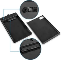 GINTOOYUN 2,5" HDD/SSD Külső Ház - USB 3.0 Szuper Gyors SATA III Merevlemez Tok Laptophoz és PC-hez, LED Kijelzővel, Fekete 5