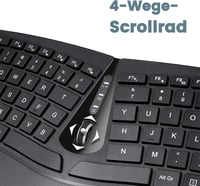 Perixx Periduo-606 Ergonomikus Vezeték Nélküli Billentyűzet QWERTZ és Vertikális Egér Szett - Osztott Billentyűzet, 4-Irányú Görgő, Állítható Csukl 3