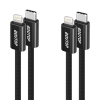 Apple Lightning gyorstöltő kábel 2db, fekete nylon, MFi tanúsított 1