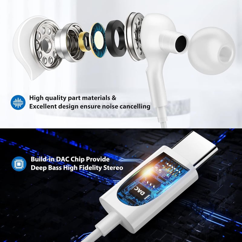Samsung Galaxy USB-C fülhallgató mikrofonnal, mágneses, A54/A34/S24 kompatibilis