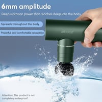 arboleaf Mini Masszázspisztoly - 3200 RPM, 0,47 kg, Nyomásérzékelő, 4 Szilikon Fej, USB-C, Hordtáskával, Csendes Izommasszírozó (Zöld) 7