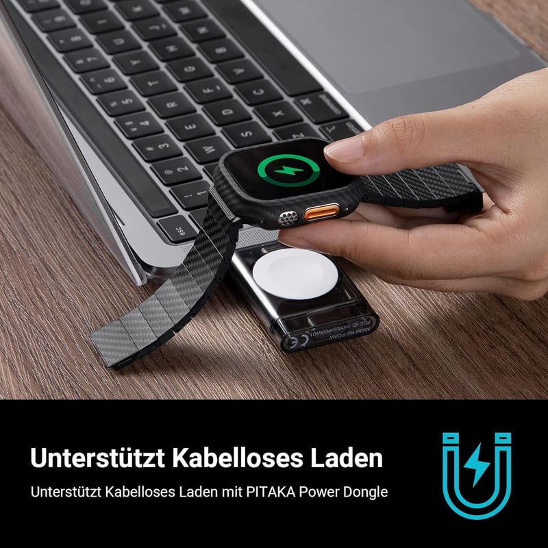 PITAKA ultravékony aramidszálas védőtok Apple Watch Ultra 2/Ultra 49mm-hez - fekete