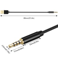 AGPTEK USB-s adatkábel MP3/MP4 lejátszókhoz, fekete, 3,5 mm jack 2