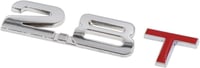 Piros-ezüst 2.8T fém autóembléma, 10,6 cm széles 1