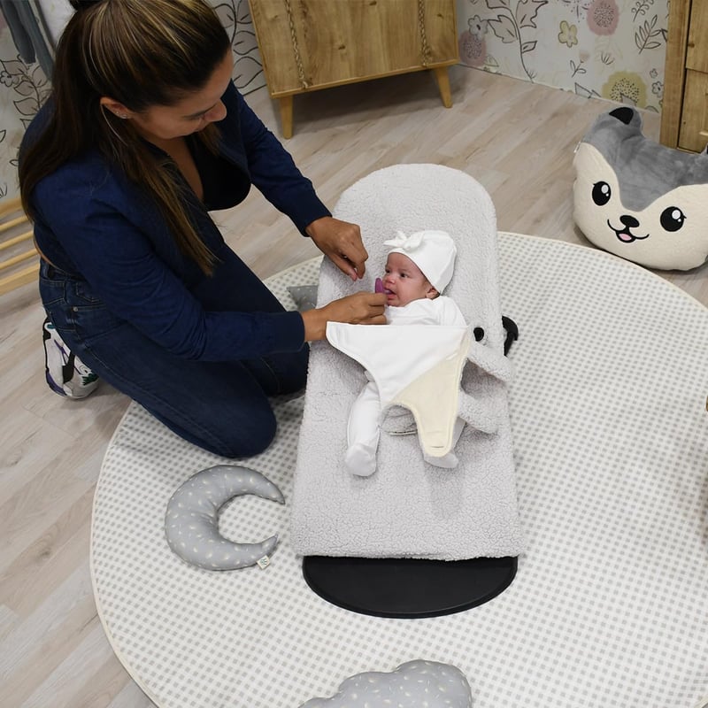 JYOKO KIDS Babybjorn Soft és Balance hintaágyhoz való huzat, nyuszi mintás, polár anyagú, hipoallergén, Oeko-Tex tanúsítvánnyal, 45g