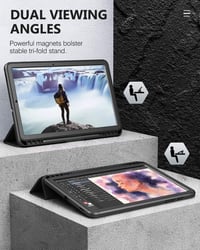 Samsung Galaxy Tab S6 Lite védőtok - MoKo 9H edzett üveg, állvány, stifttartó (fekete) 5