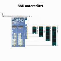 10Gtek duálna rozširujúca karta M.2 NVMe SSD – slot PCIe 3.0 x8 (M-Key), podpora pre 2x NVMe disk s bifurkáciou, vyžaduje podporu rozdelenia v systéme BIOS, pre stolné počítače 4