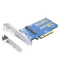 10Gtek duálna rozširujúca karta M.2 NVMe SSD – slot PCIe 3.0 x8 (M-Key), podpora pre 2x NVMe disk s bifurkáciou, vyžaduje podporu rozdelenia v systéme BIOS, pre stolné počítače 1