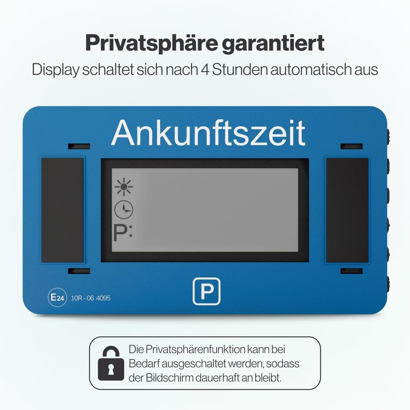 Parkwächter V2 Elektronikus Parkolótárcsa Német Szabványú Jóváhagyással - Automatikus Digitális Parkolóóra Autóba, Adatvédelemmel, Országspe