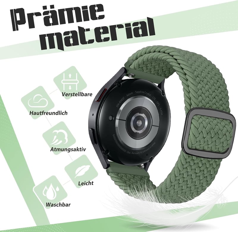 Samsung Galaxy Watch és Garmin órákhoz 20mm-es fonott nylon sportszíj