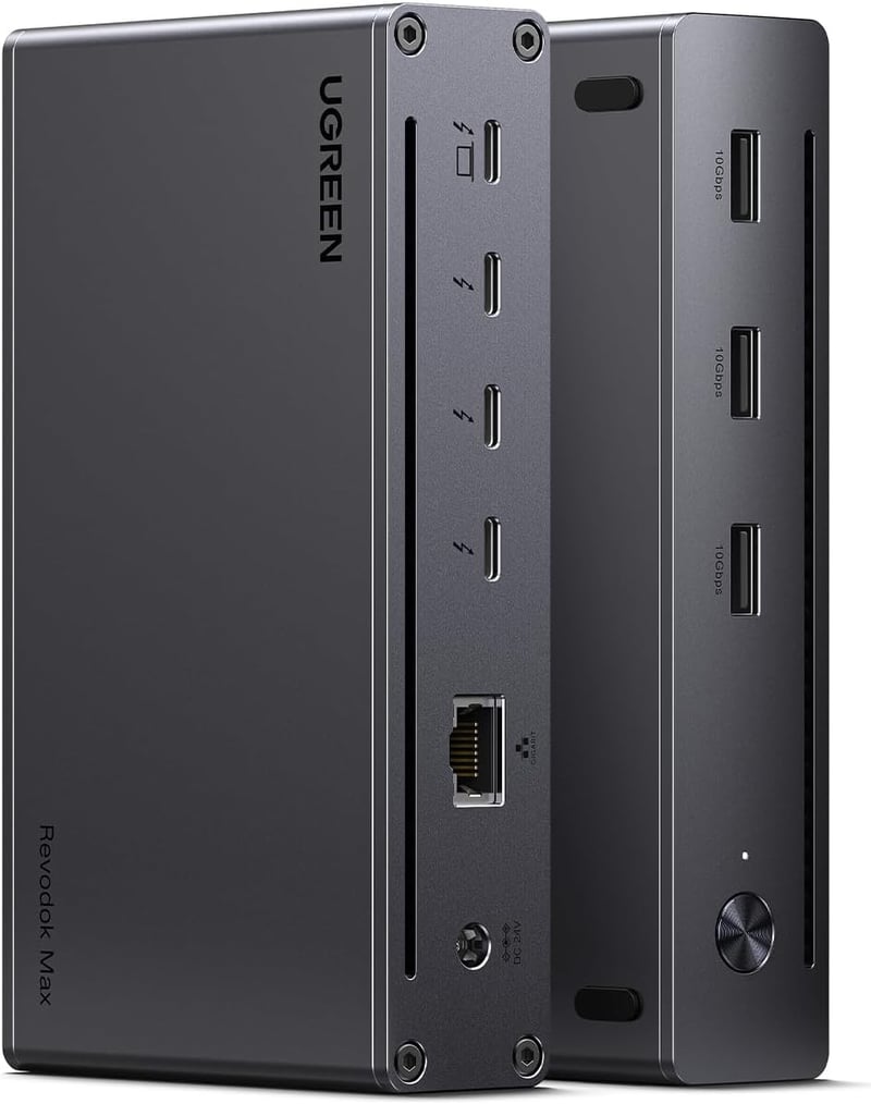 UGREEN Revodok Max 208 Thunderbolt 4 Dokkoló - 40Gbps, 3 TB4 Port, Dual 4K@60Hz/8K Kijelző, 85W Töltés, Gigabit Ethernet, Mac Mini M4 Pro Ko