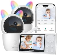 CZEview WiFi Babaőrző 2 Kamerával és Applikációval - 2K/4,3" Kijelző, 360° PTZ, Automatikus Követés, Éjjellátó, Sírás/Mozgásérzékelő, Hőmérő 1
