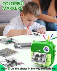 Kizeefun gyerek fényképezőgép dinoszaurusz mintával, HD minőség, ajándék szett 4