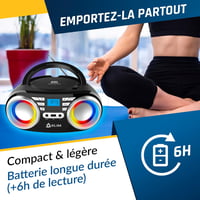 KLIM Boombox B3 Hordozható CD Lejátszó FM Rádióval - Bluetooth, USB, AUX Csatlakozás, RGB LED Világítás, Újratölthető Akkumulátor, Digitális 5