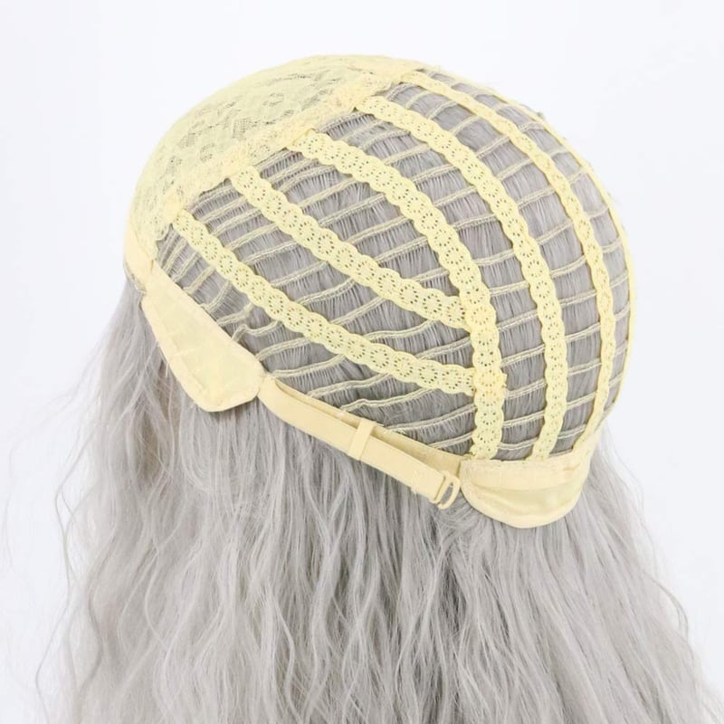 Topcosplay Varázsló Paróka és Szakáll Szett - Szürke/Fehér Hőálló Műhaj Gandalf Jelmez Farsangra, Halloweenre - Állítható Méret 54-60 cm