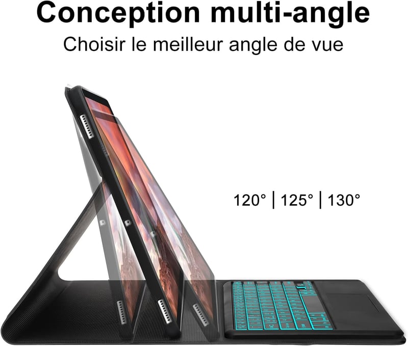SENGBIRCH Bluetooth Billentyűzet Tok Samsung Tab S10/S9 Ultra 14.6" - Háttérvilágítás 7 Színben, Érintőpados Vezeték Nélküli Billentyűzet, S