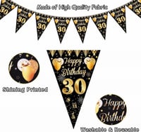 30. Születésnapi Fekete-Arany Girland Banner - Elegáns Dekoráció Fiúknak, Lányoknak 3