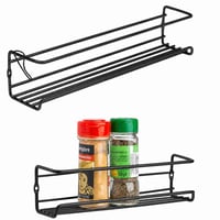 Raft pentru condimente Deco Haus cu montare fără găurire, negru, raft suspendat pentru ușa dulapului, 29 x 6,35 x 5 cm, set de 2 bucăți (elemente de fixare incluse) 1