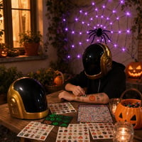 Halloween set: 408x svjetleće tetovaže + LED paukova mreža + maska za glavu 1