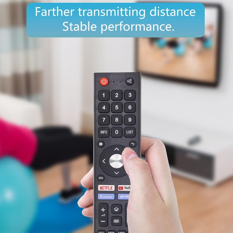 FOXRMT ODL24771HN-TAB Távirányító Changhong Chiq TV-hez - Netflix, YouTube Gyorsgombokkal - U43H7A, U55H7S Modellekhez - Fekete