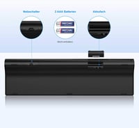 Seenda csendes vezeték nélküli billentyűzet számblokkal, USB, PC/laptop kompatibilis, szürke 4
