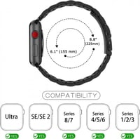 Apple Watch Fekete Rozsdamentes Acél Cserepánt 42-49mm 3