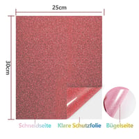 NANAPLUMS Glitteres Vasalható Vinyl Fólia - 30,5x25,4 cm Hőtranszfer Textil Fólia DIY Pólókhoz, 10 Csillogó Színben 3