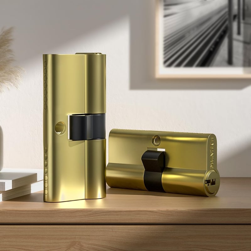 Bwintech 30/30 mm Euro Réz Zárbetét - 60 mm Kulcs/Kulcs Hengerzár 5 Sárgaréz Kulccsal, Fúrásvédett, Törés- és Zárfeltörés Elleni Védelemmel,