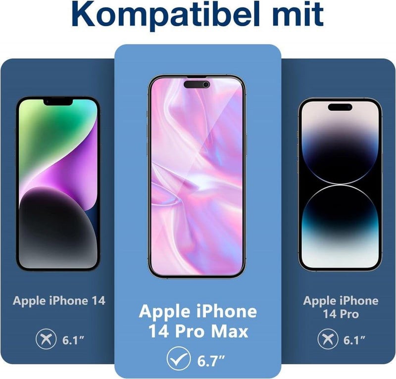 iPhone 14 Pro Max kijelzővédő fólia, 2 db-os szett - Agedate